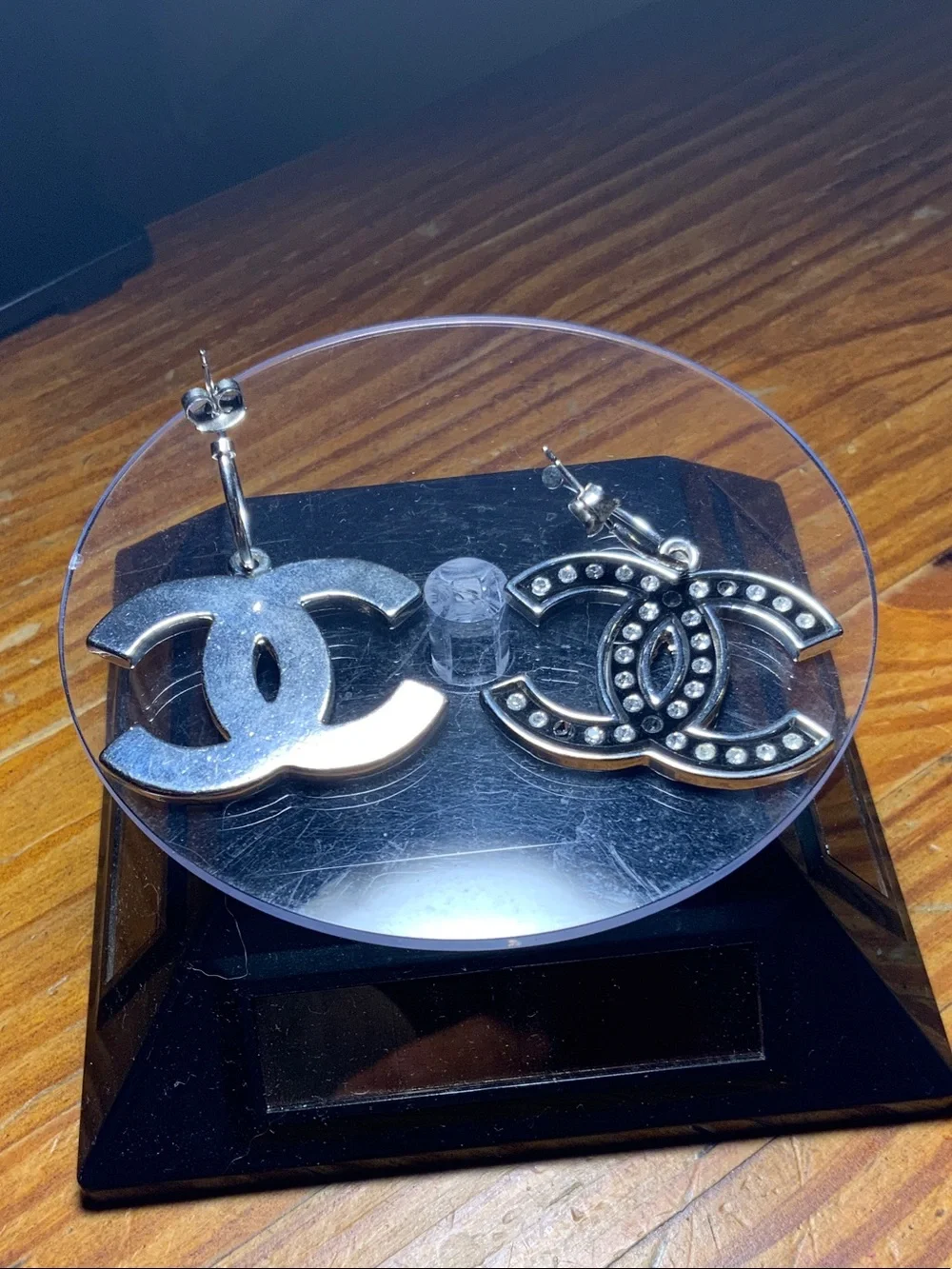 Chanel earrings￼ silver tone